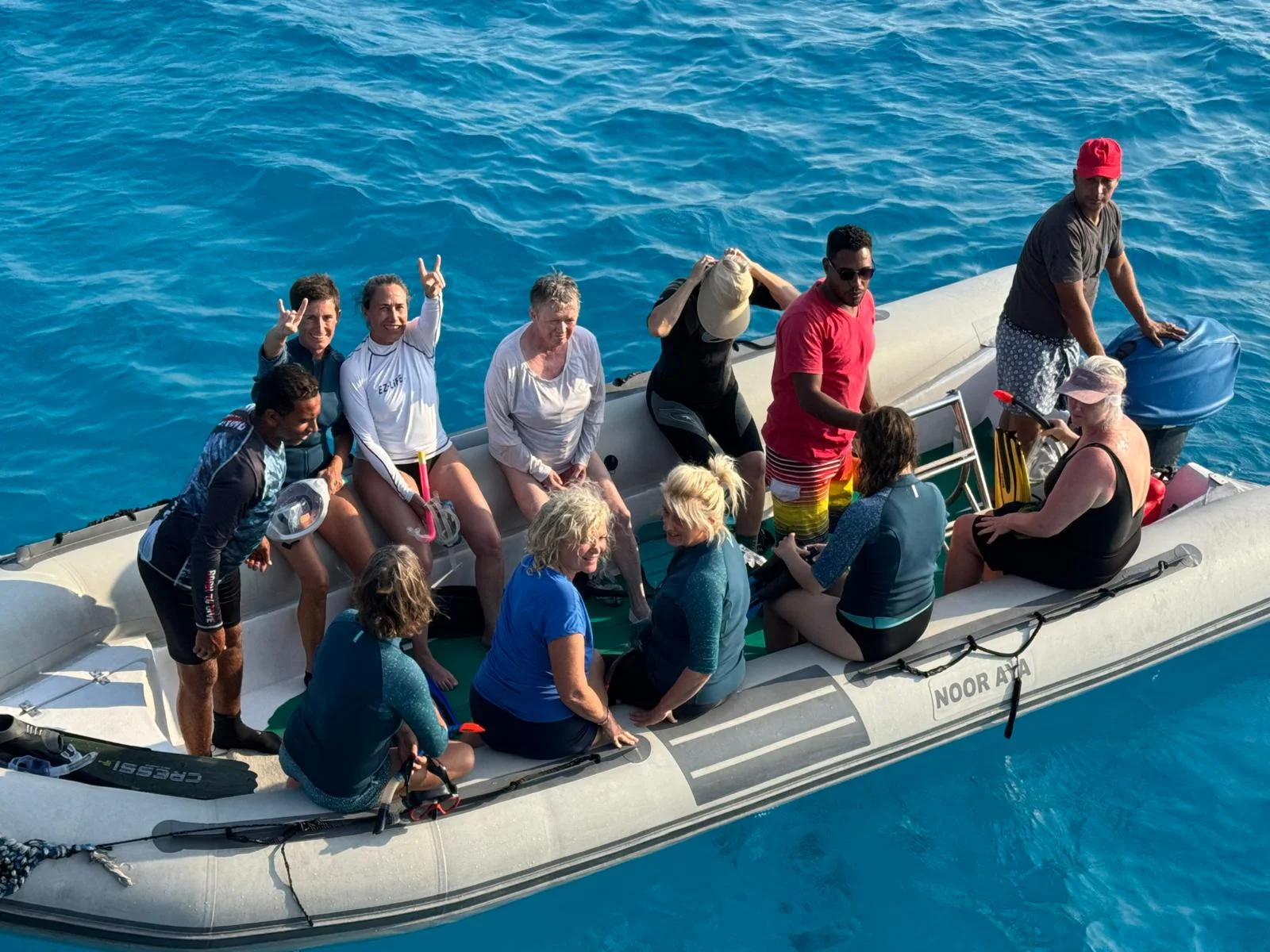 Heading out to the dolphins on the zodiac