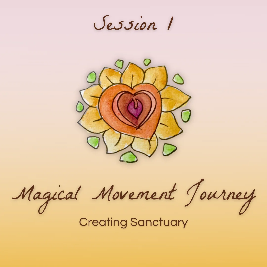 Creating Sanctuary: A watercolor sunflower with a layered heart at its centre.