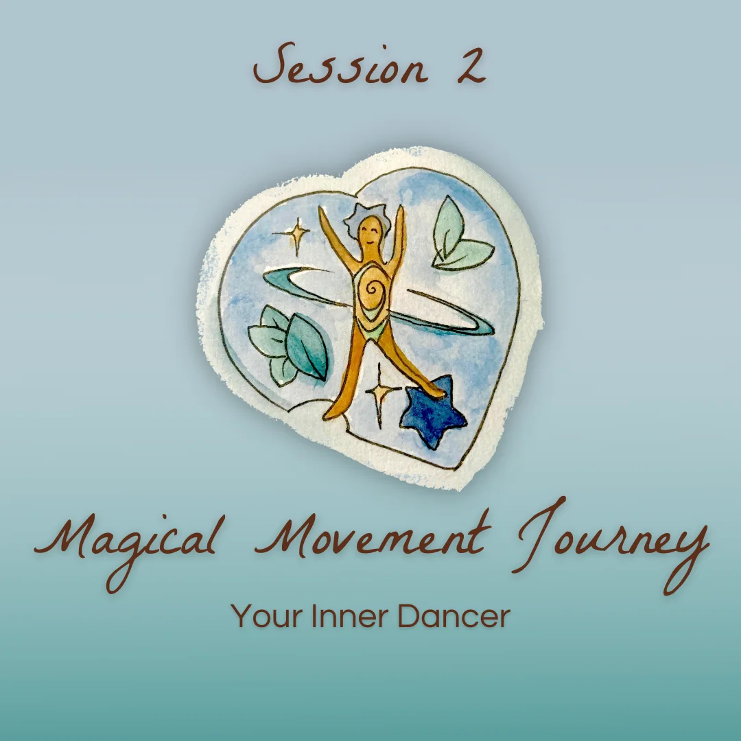 Your Inner Dancer: A watercolor figure dancing among leaves and stars, framed by a heart.