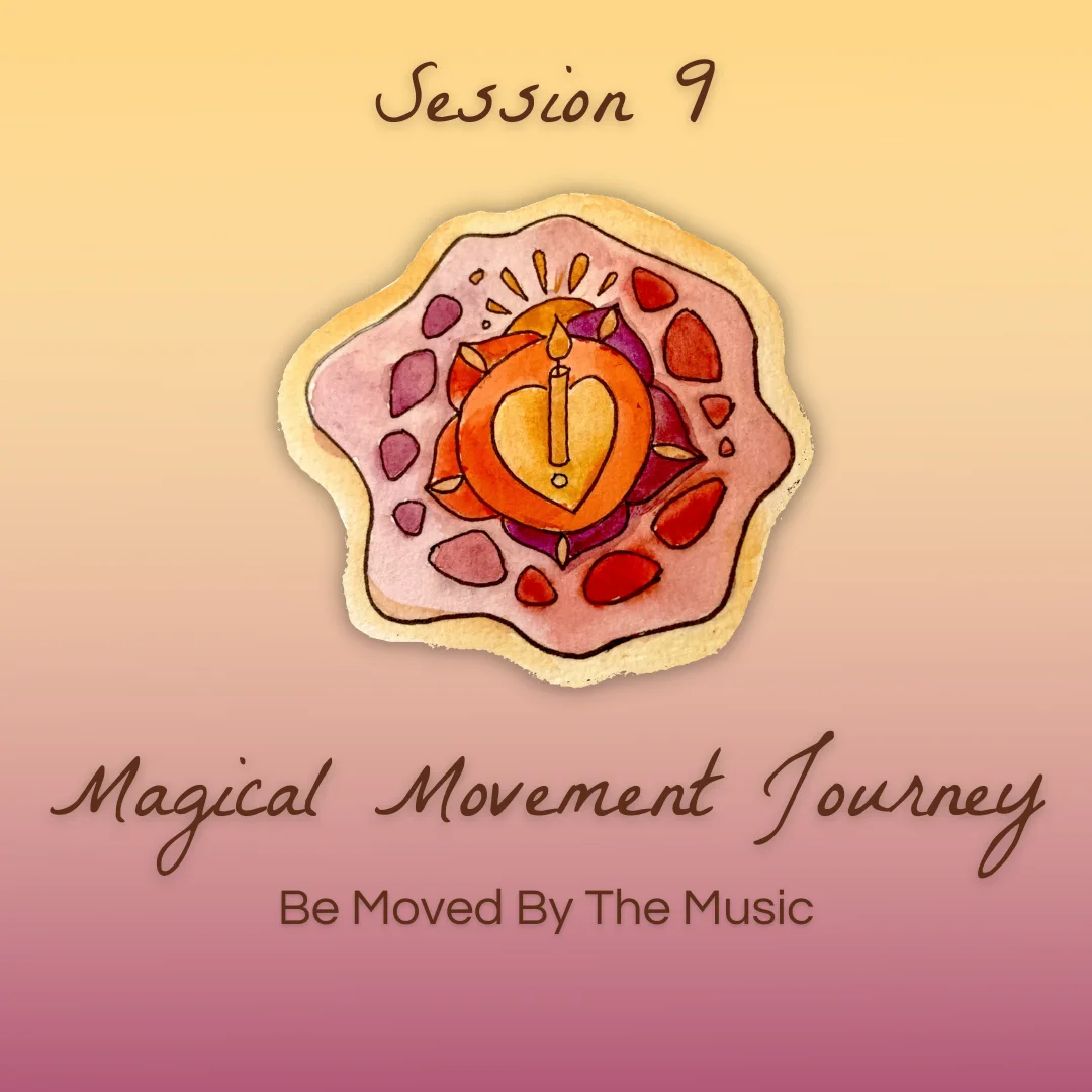 Be Moved By The Music: A watercolor lotus mandala with a glowing candle in a heart at its centre.
